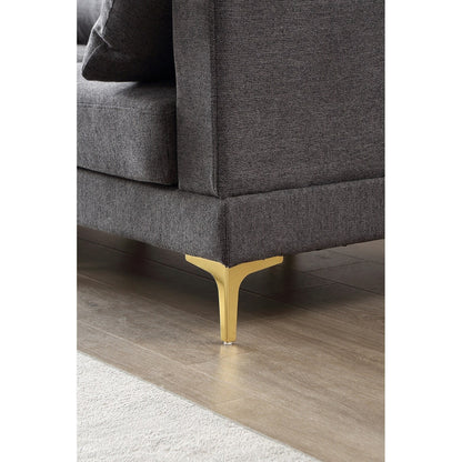 Versatile L Shape Couch with Ottoman - Soft Polyester Fabric for Ultimate Comfort