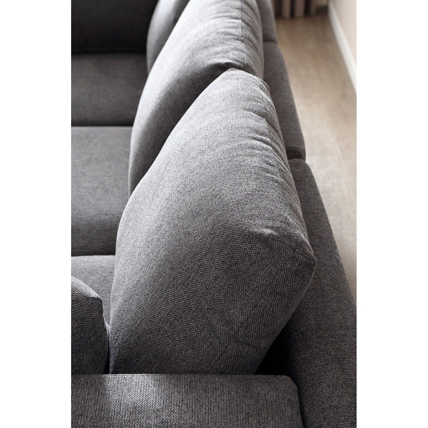 Versatile L Shape Couch with Ottoman - Soft Polyester Fabric for Ultimate Comfort