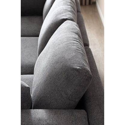 Versatile L Shape Couch with Ottoman - Soft Polyester Fabric for Ultimate Comfort