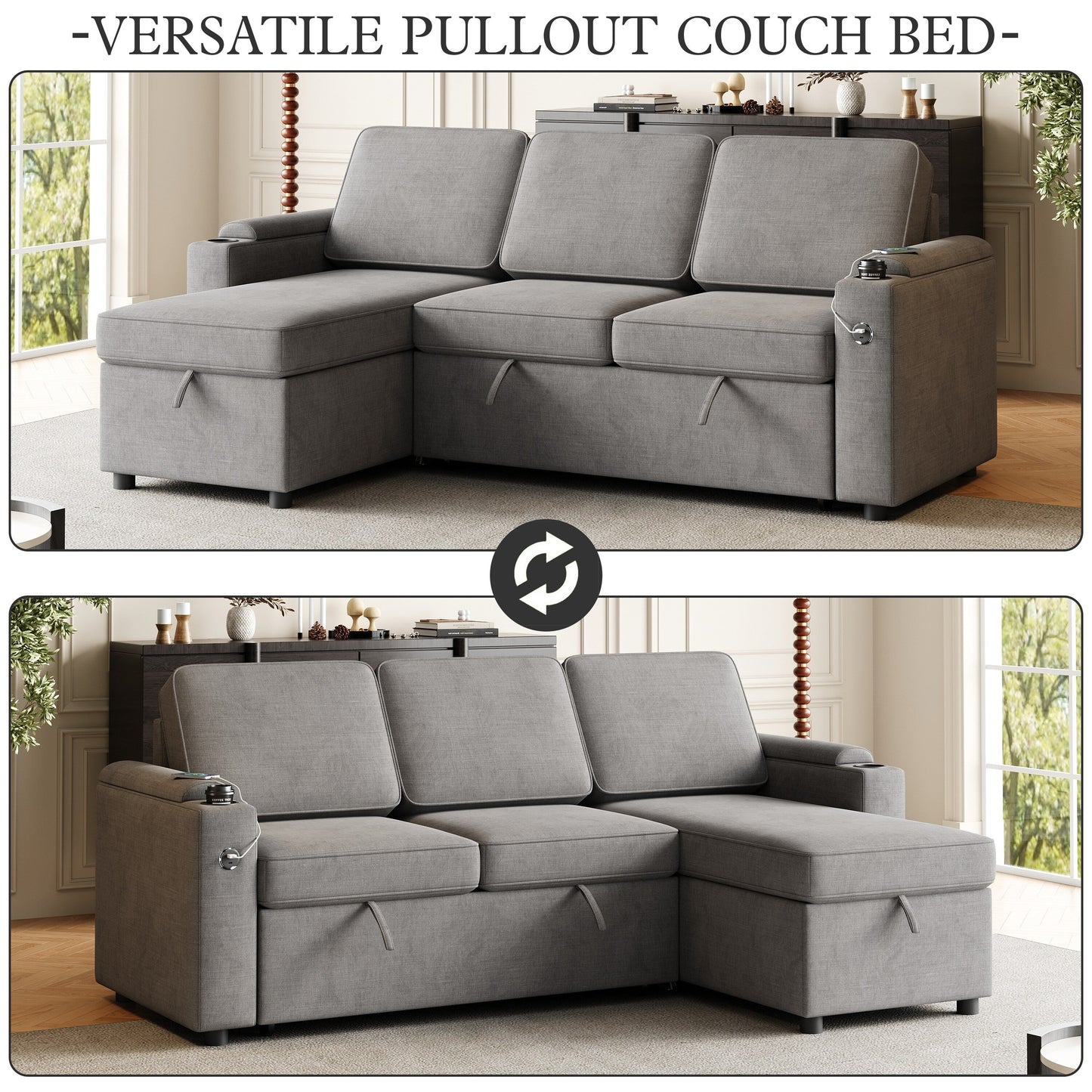 Versatile Sofa Bed - Ideal for Living Rooms and Guest Bedrooms