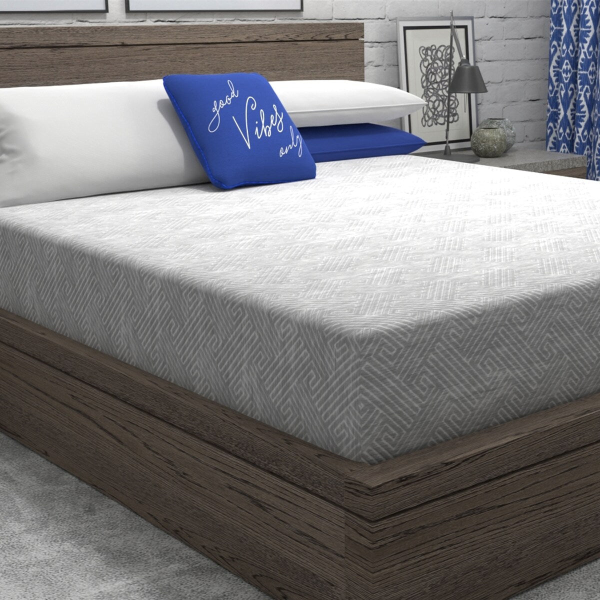 Vibe Heather Grey 8 Gel Memory Foam Mattress in a Box, Ultra Small Package