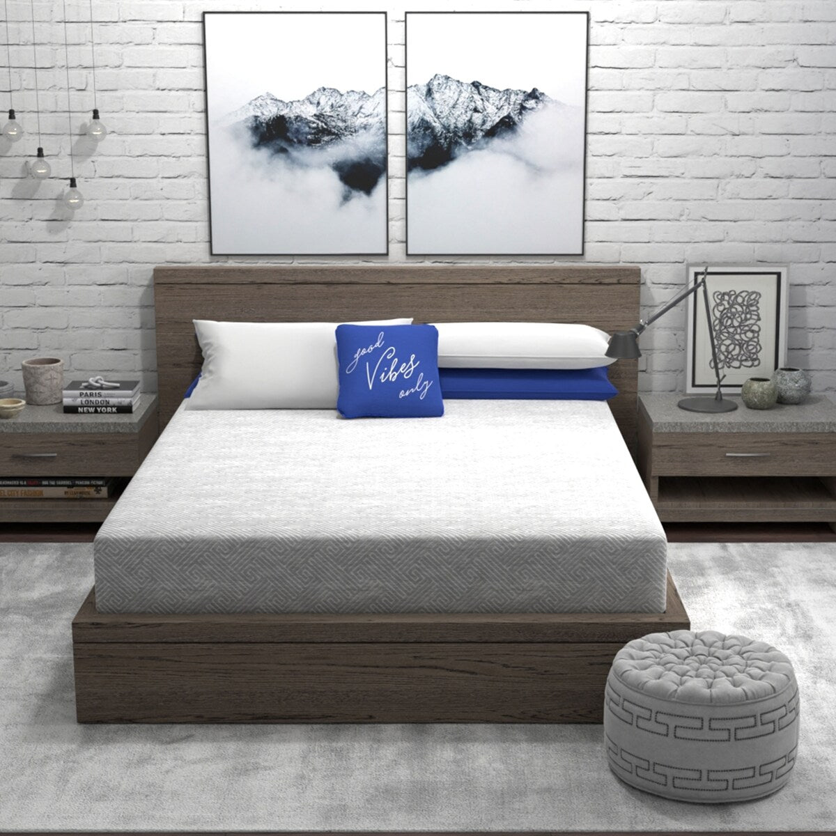 Vibe Heather Grey 8 Gel Memory Foam Mattress in a Box, Ultra Small Package