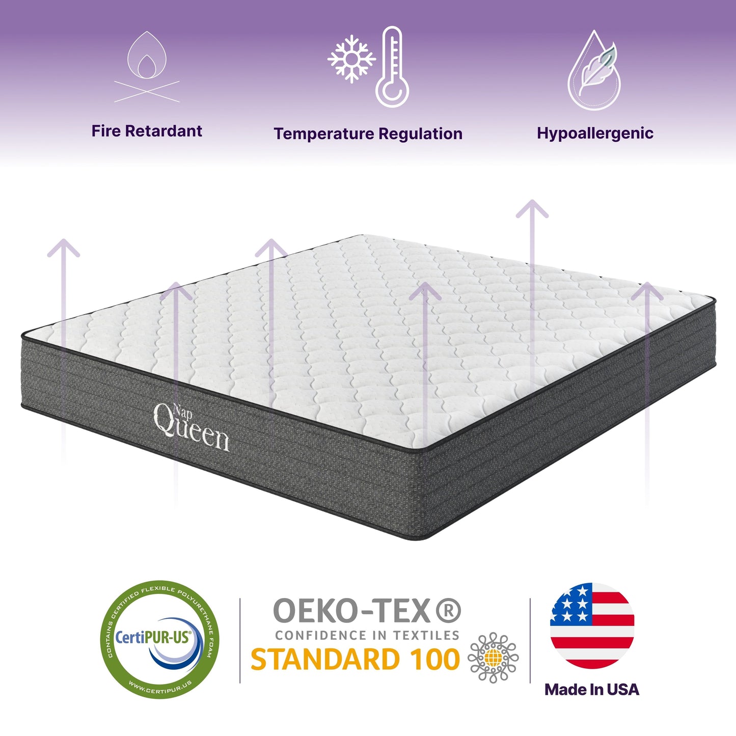 Victoria 10 Inch Queen Cooling Gel Hybrid Mattress, CertiPUR-US Certified