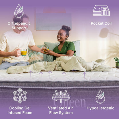 Victoria 10 Inch Twin Cooling Gel Hybrid Mattress, CertiPUR-US Certified