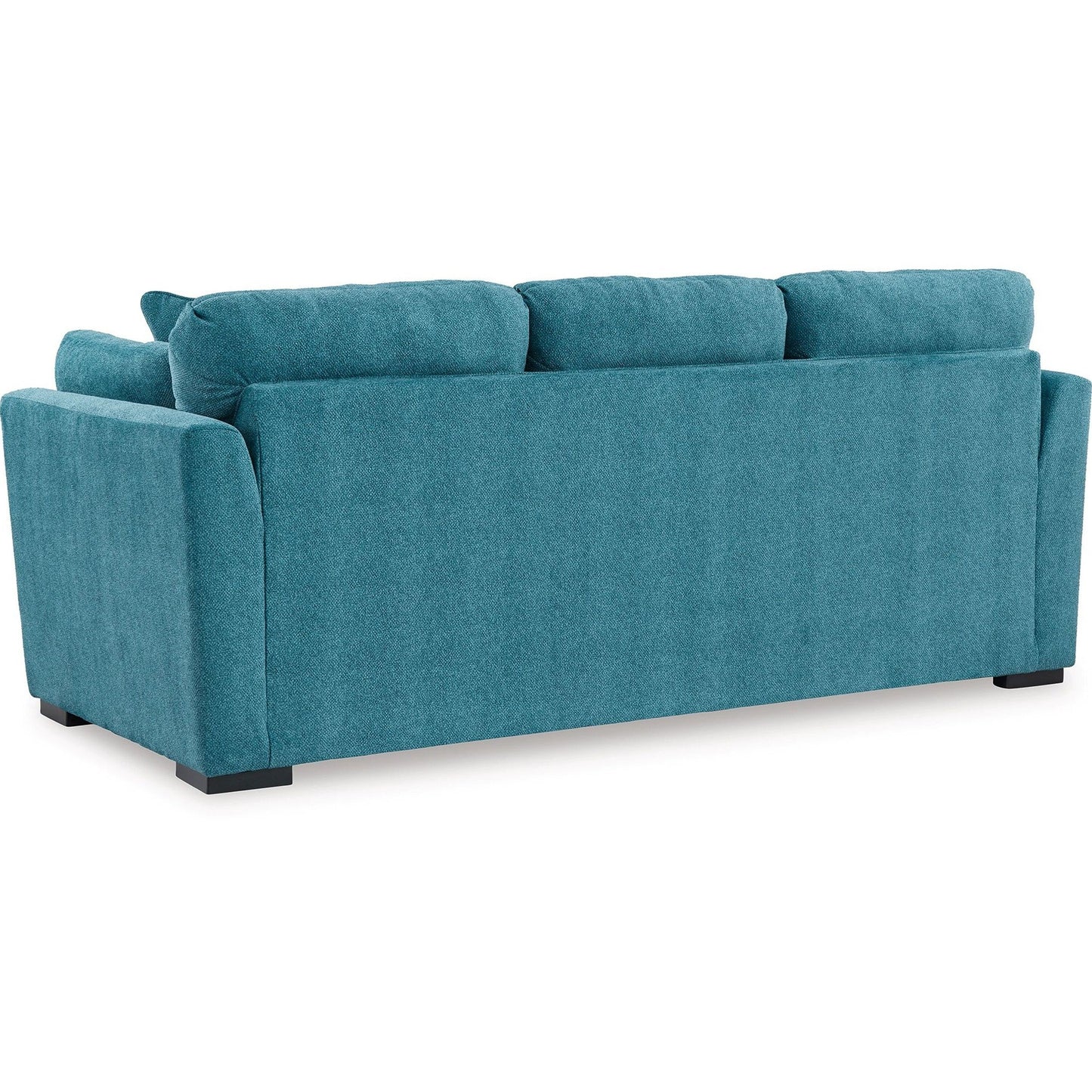 Viena Queen Sofa Sleeper, 2 Accent Bolster Pillows, Teal Faux Velvet