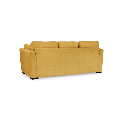 Viena Queen Sofa Sleeper, 2 Accent Bolster Pillows, Yellow Faux Velvet