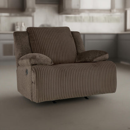 Vincent Manual Rocker Recliner Chair, Chocolate Brown Corduroy Fabric