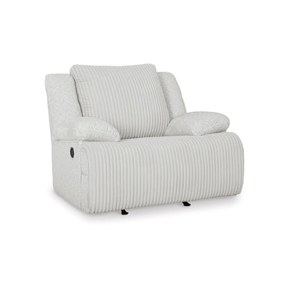 Vincent Manual Rocker Recliner Chair, White Corduroy, Pillow Arms