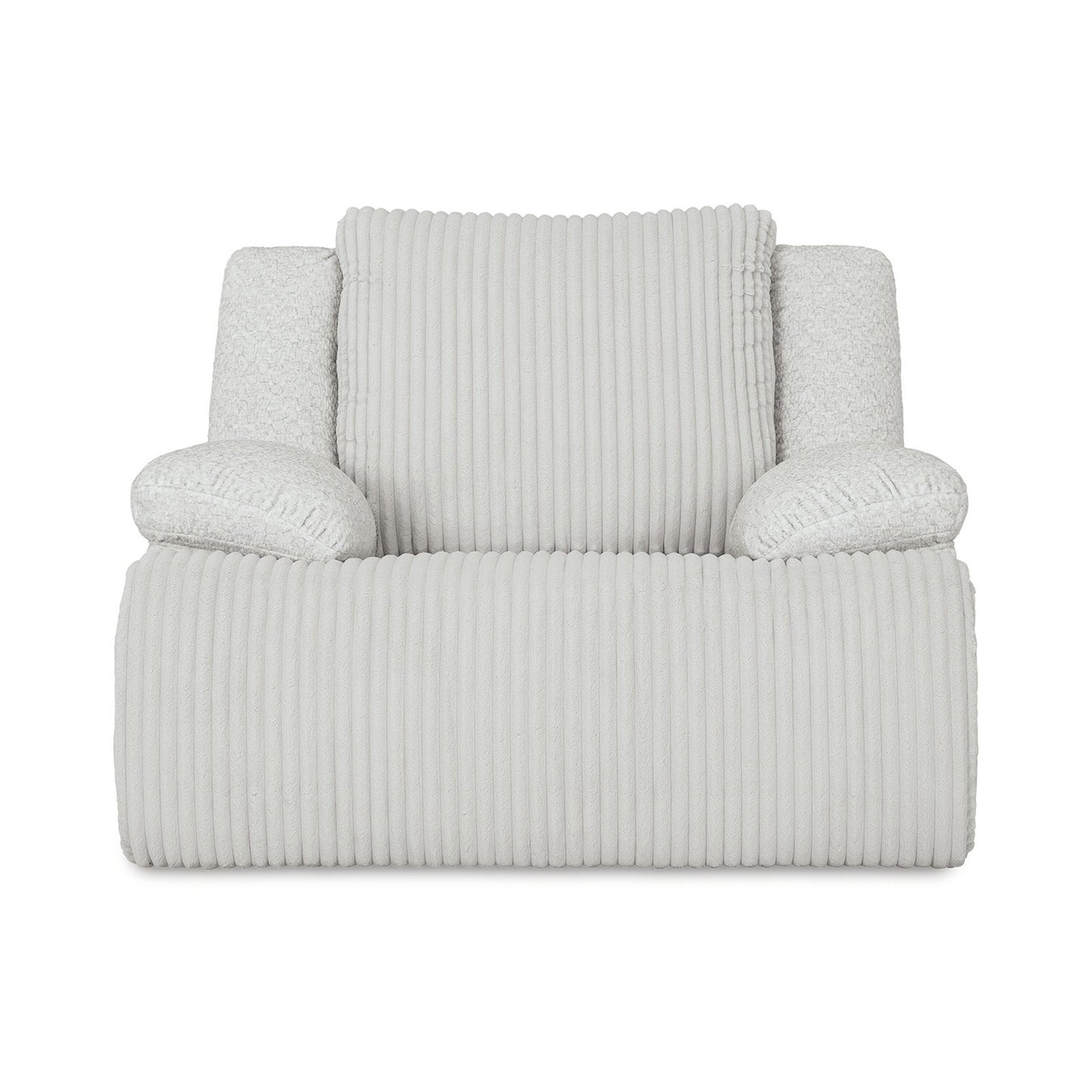 Vincent Manual Rocker Recliner Chair, White Corduroy, Pillow Arms