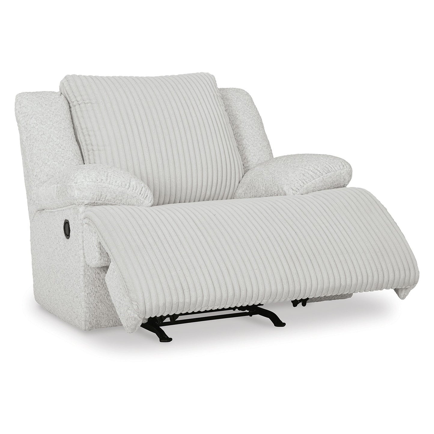 Vincent Manual Rocker Recliner Chair, White Corduroy, Pillow Arms
