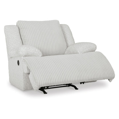 Vincent Manual Rocker Recliner Chair, White Corduroy, Pillow Arms