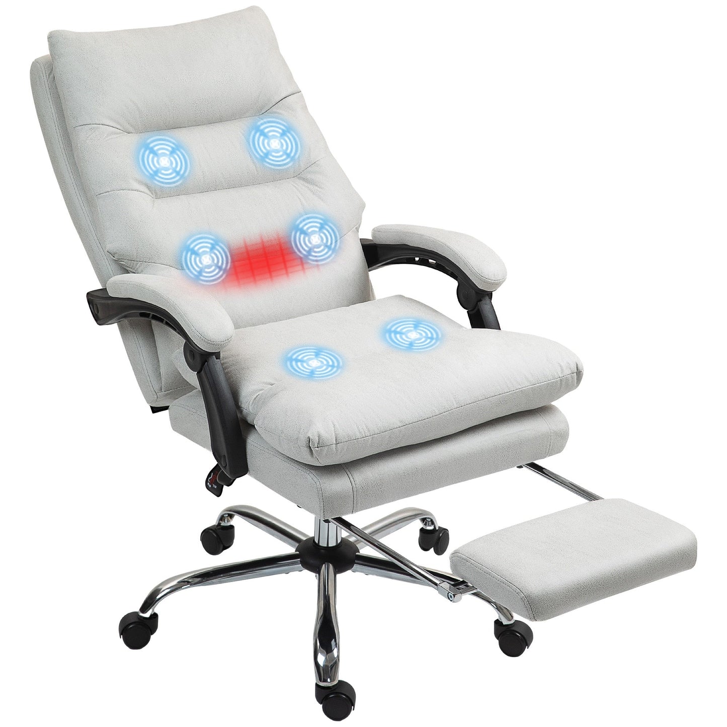 Vinsetto Microfibre Vibration Heated Reclining Massage Office Chair