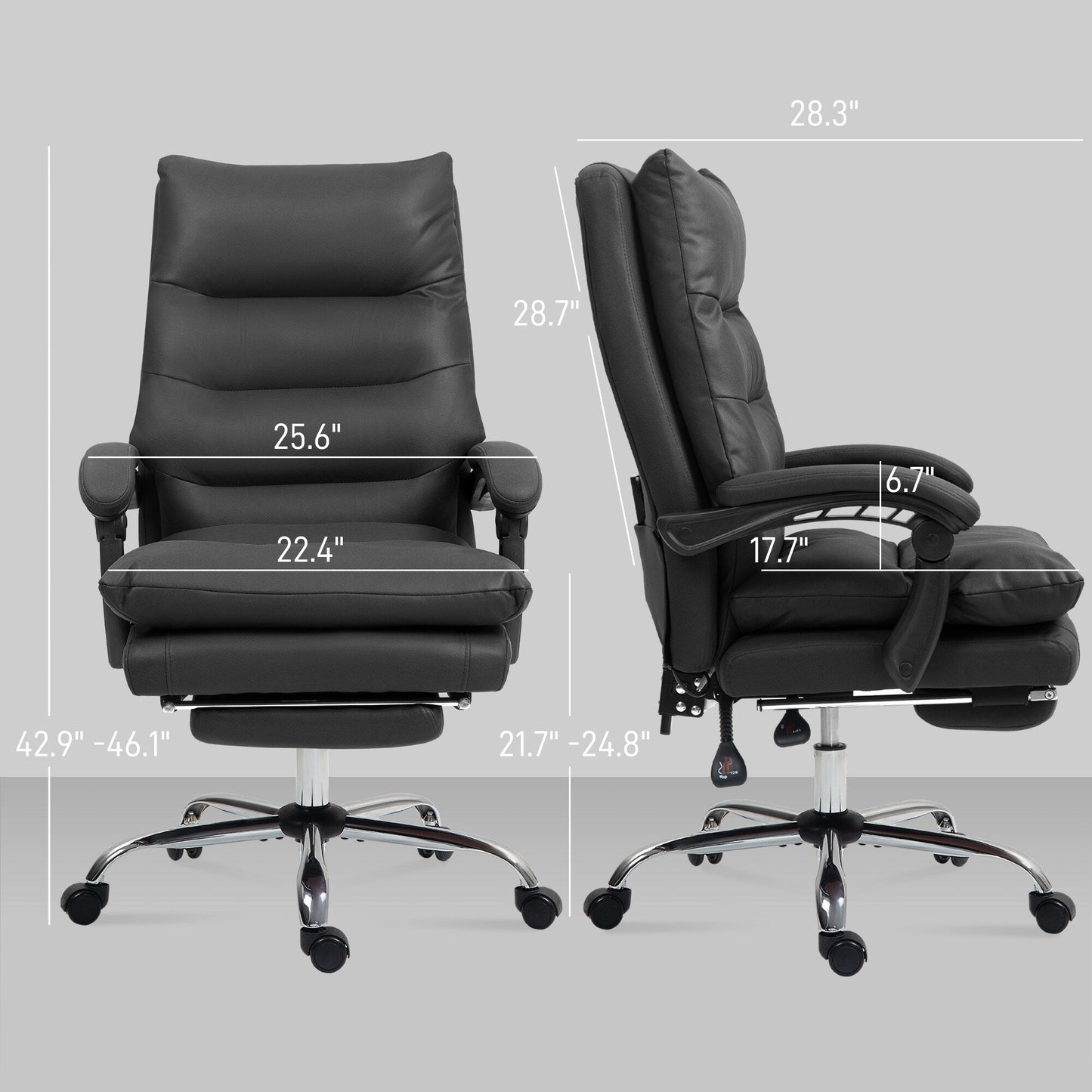 Vinsetto Microfibre Vibration Heated Reclining Massage Office Chair