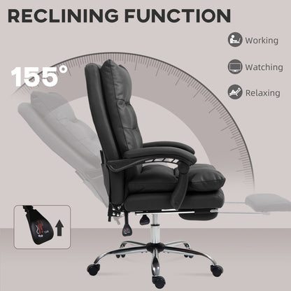 Vinsetto Microfibre Vibration Heated Reclining Massage Office Chair