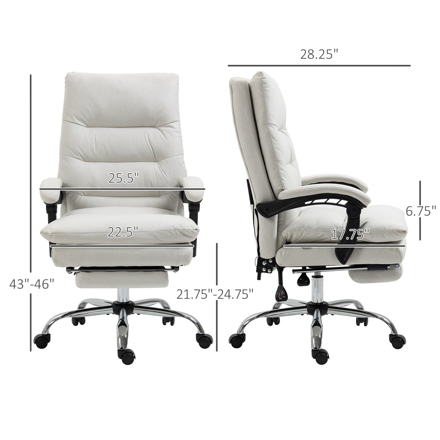 Vinsetto Microfibre Vibration Heated Reclining Massage Office Chair