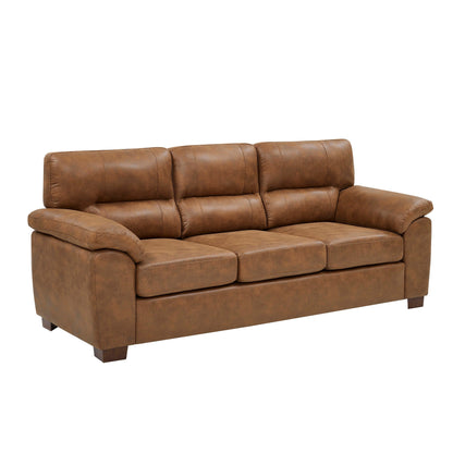 Vintage Brown Leather Threeâ€‘Seat Sofa