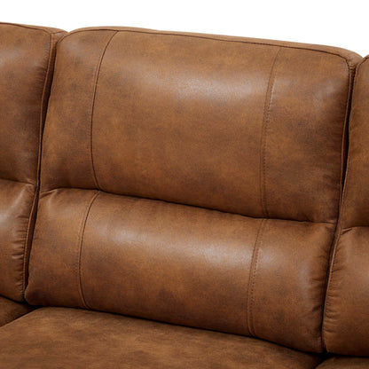 Vintage Brown Leather Threeâ€‘Seat Sofa