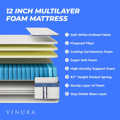 Mattress - Memory Foam Fabric 12 Inch