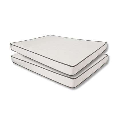 Vix 6 Inch Full Mattress Set of 2, Soft Plush PU Foam, Pocket Coils