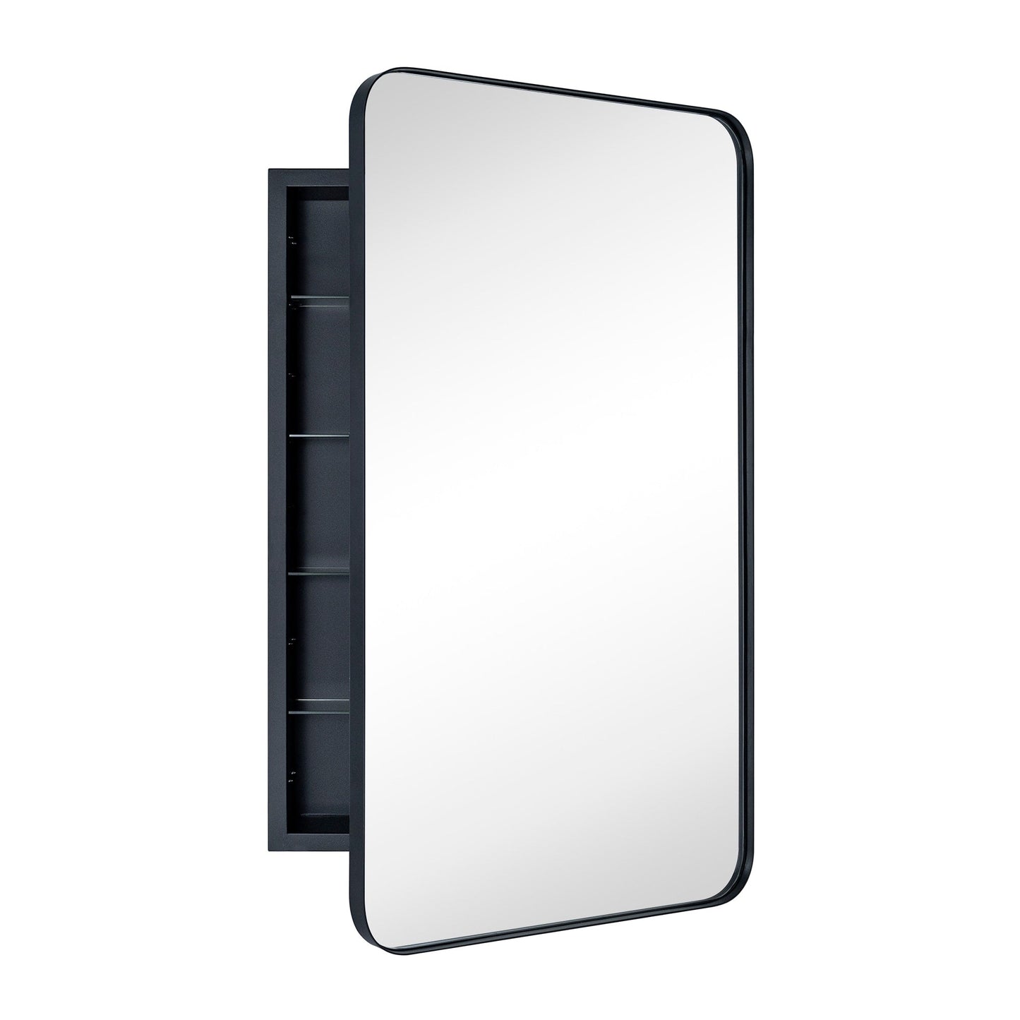 TEHOME WH Recessed Framed Medicine Cabinet with Mirror and Adjustable Shelves