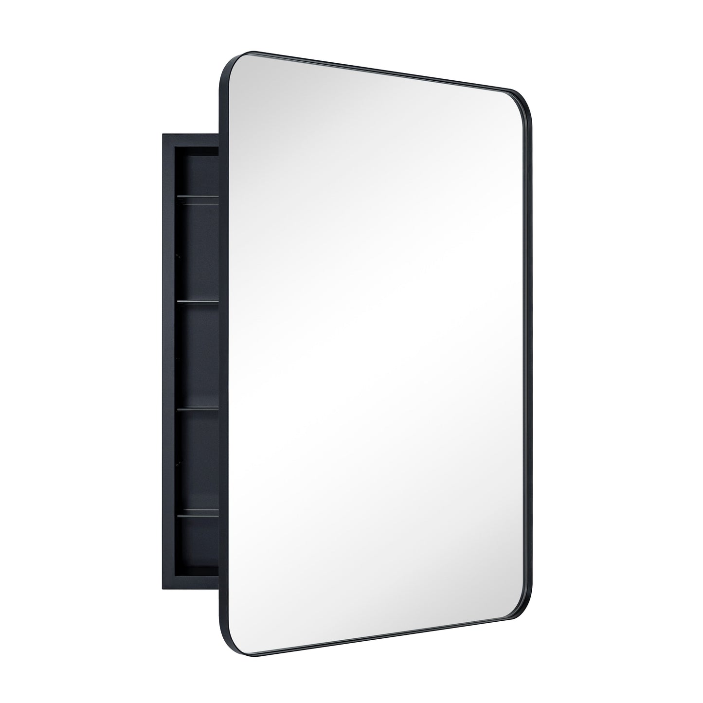 TEHOME WH Recessed Framed Medicine Cabinet with Mirror and Adjustable Shelves