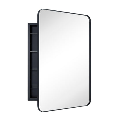 TEHOME WH Recessed Framed Medicine Cabinet with Mirror and Adjustable Shelves