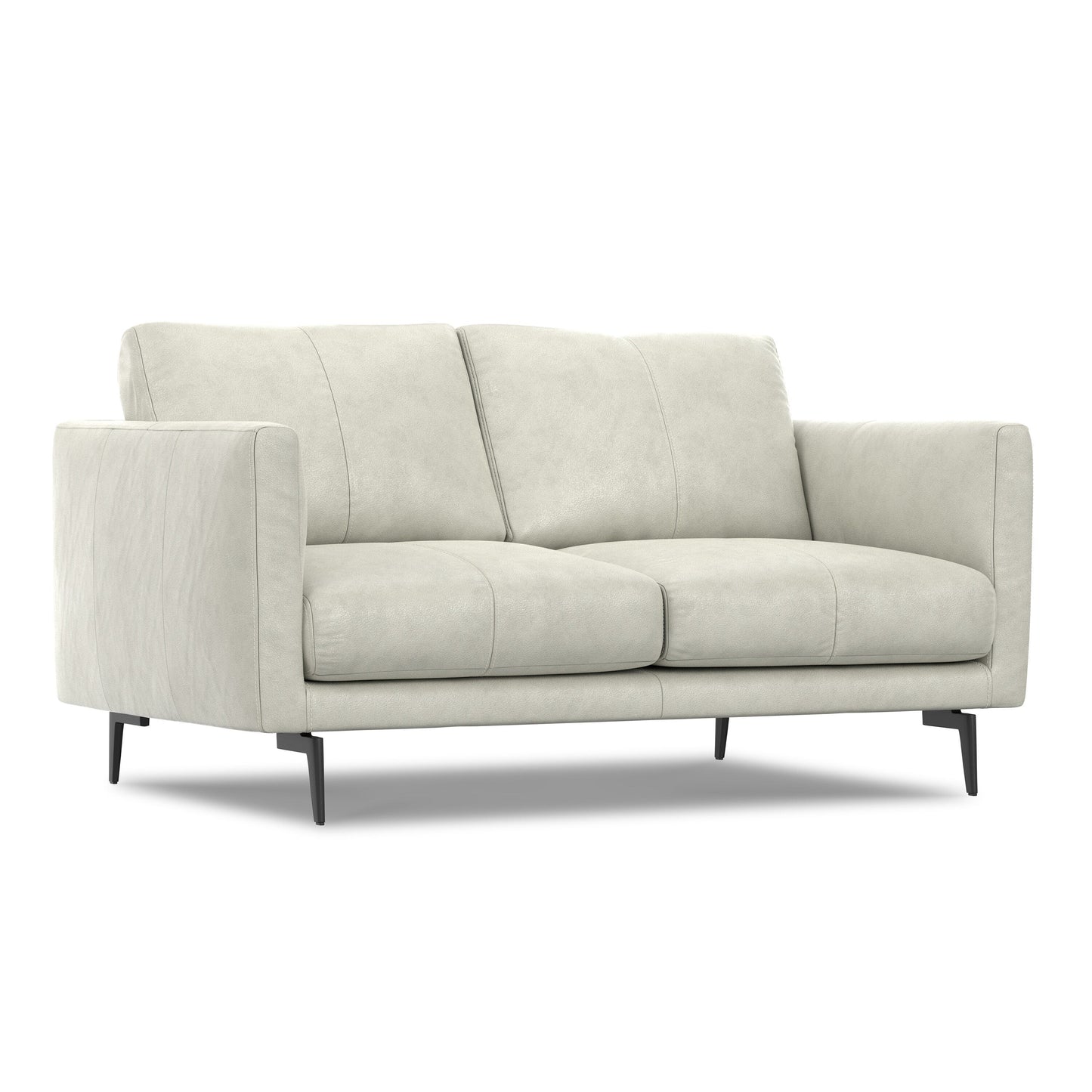 WYNDENHALL Danbury 60 inch Wide Genuine Leather Loveseat Sofa