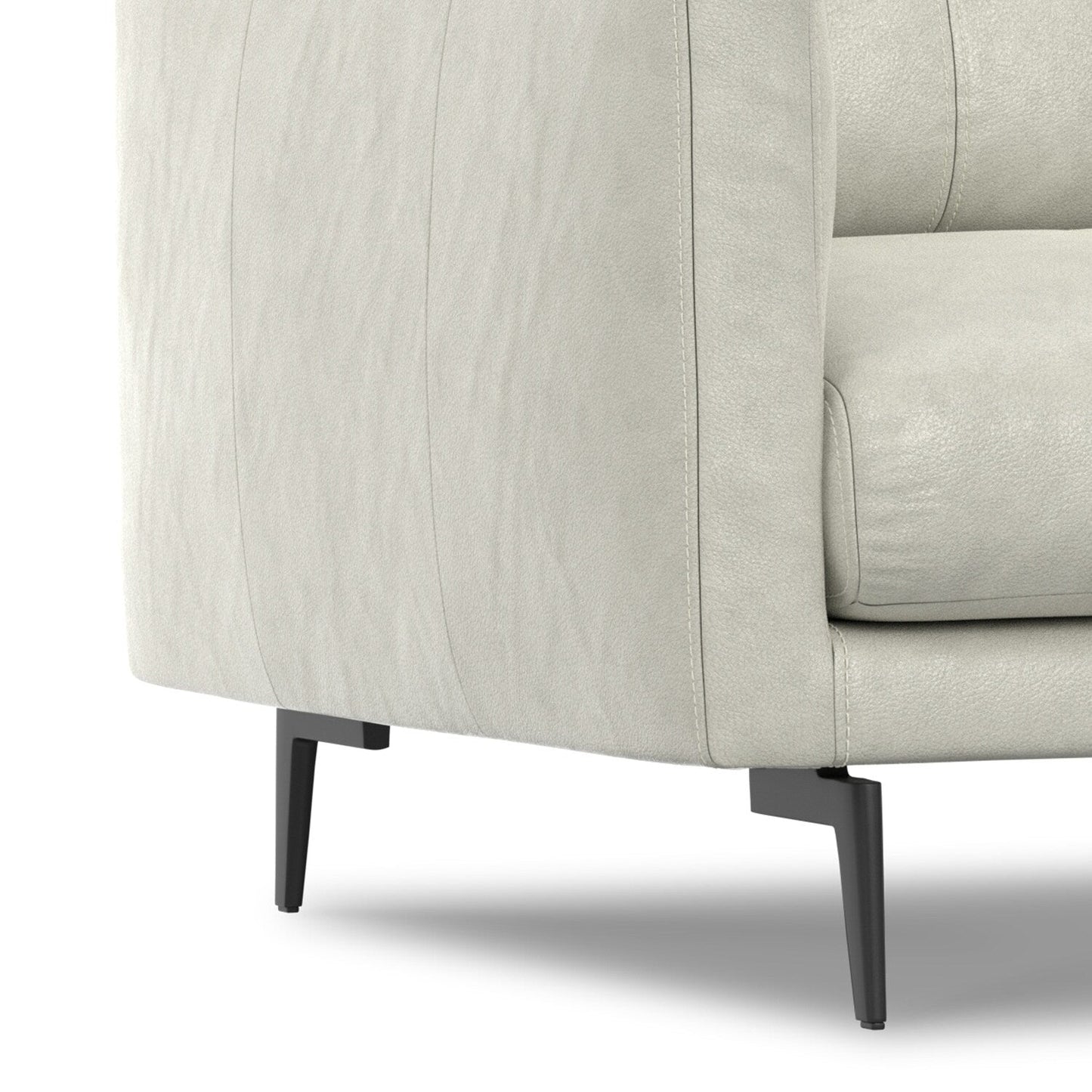 WYNDENHALL Danbury 60 inch Wide Genuine Leather Loveseat Sofa