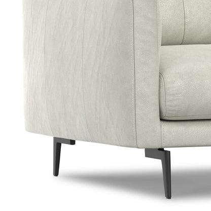 WYNDENHALL Danbury 60 inch Wide Genuine Leather Loveseat Sofa
