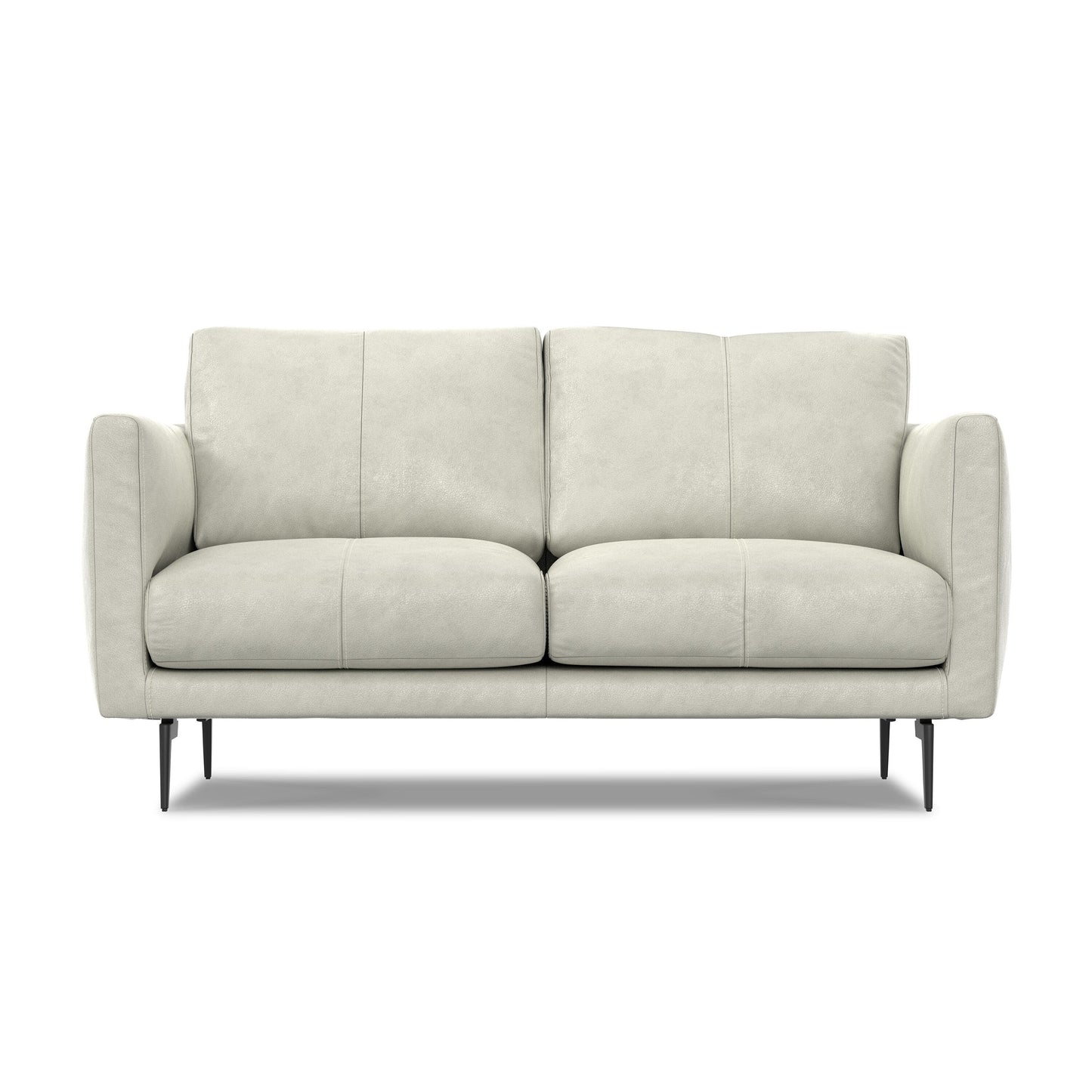 WYNDENHALL Danbury 60 inch Wide Genuine Leather Loveseat Sofa