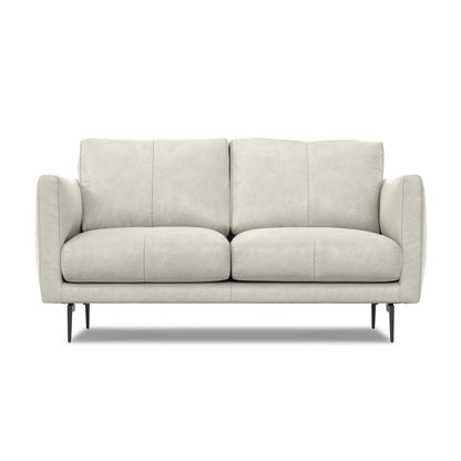 WYNDENHALL Danbury 60 inch Wide Genuine Leather Loveseat Sofa