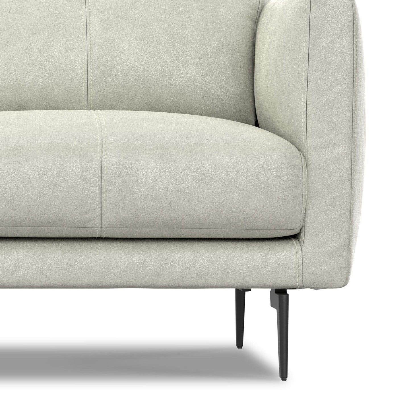 WYNDENHALL Danbury 60 inch Wide Genuine Leather Loveseat Sofa