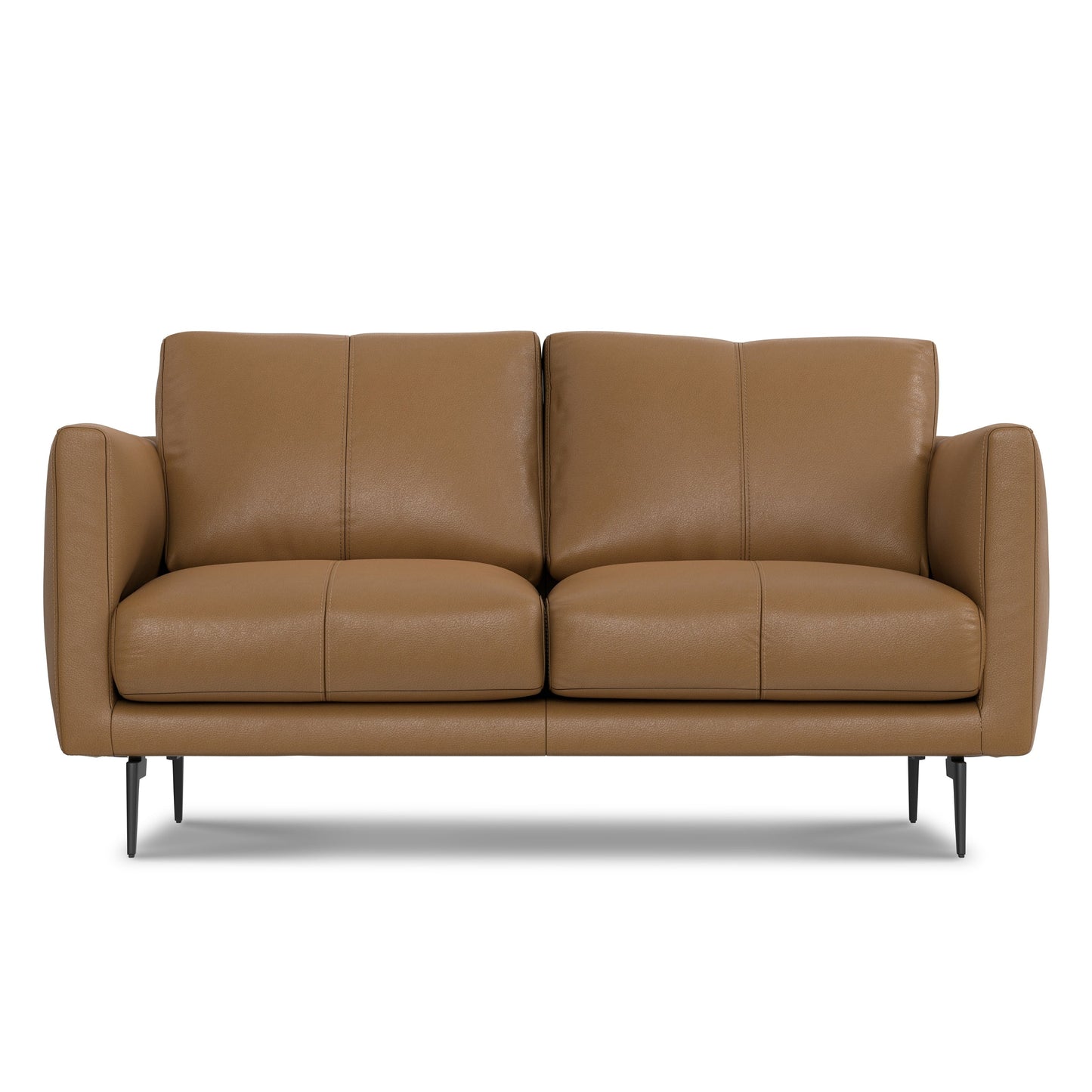 WYNDENHALL Danbury 60 inch Wide Genuine Leather Loveseat Sofa
