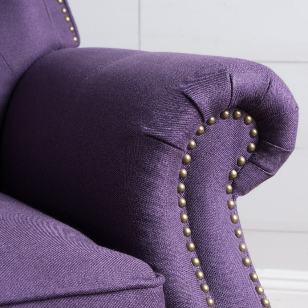 Walder Tufted Nailhead Fabric Recliner by Christopher Knight Home