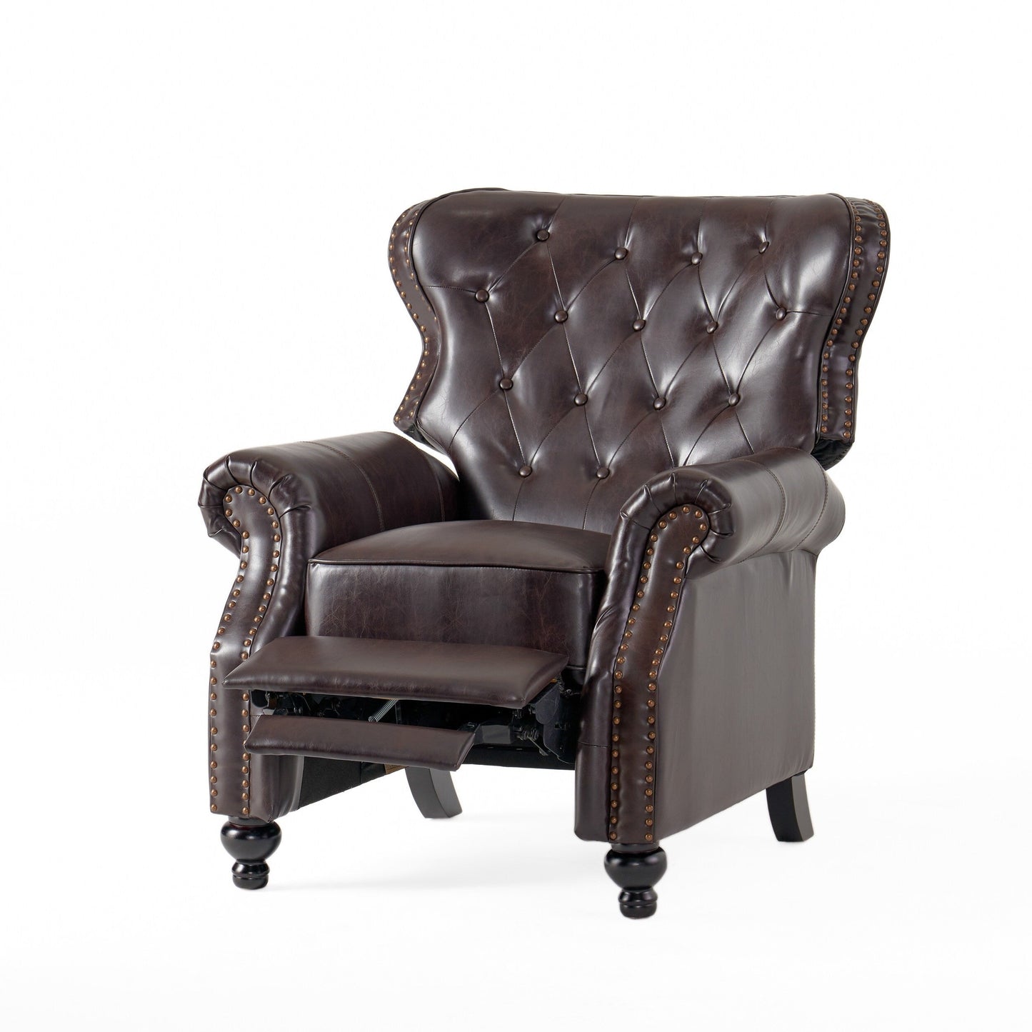 Waldo Button?Tufted Push?Back Recliner Chair with Nailhead Trim