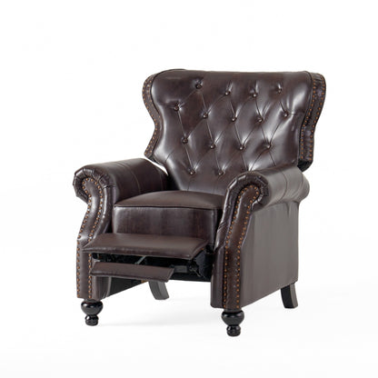 Waldo Button?Tufted Push?Back Recliner Chair with Nailhead Trim
