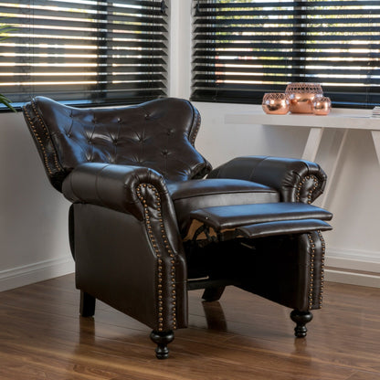 Waldo Button?Tufted Push?Back Recliner Chair with Nailhead Trim