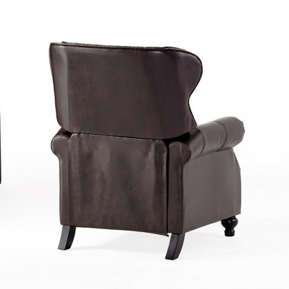 Waldo Contemporary Pushback Recliner - Button-Tufted Diamond Stitch Design with Rolled Arms and Nailhead Trim