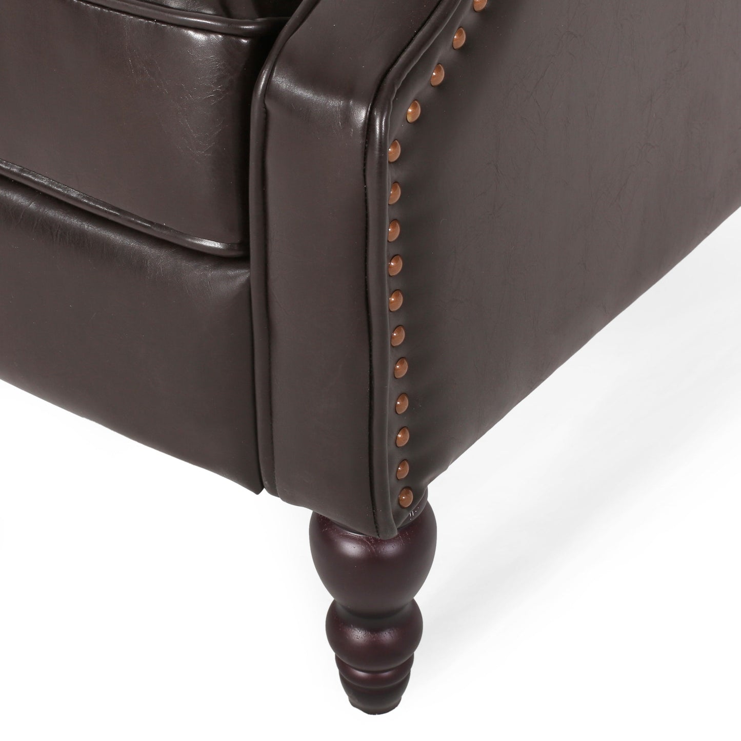 Walter Classic Tufted Bonded Leather Recliner Set (2-Piece) with Nailhead Trim by Christopher Knight Home