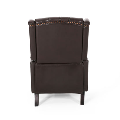 Walter Classic Tufted Bonded Leather Recliner Set (2-Piece) with Nailhead Trim by Christopher Knight Home