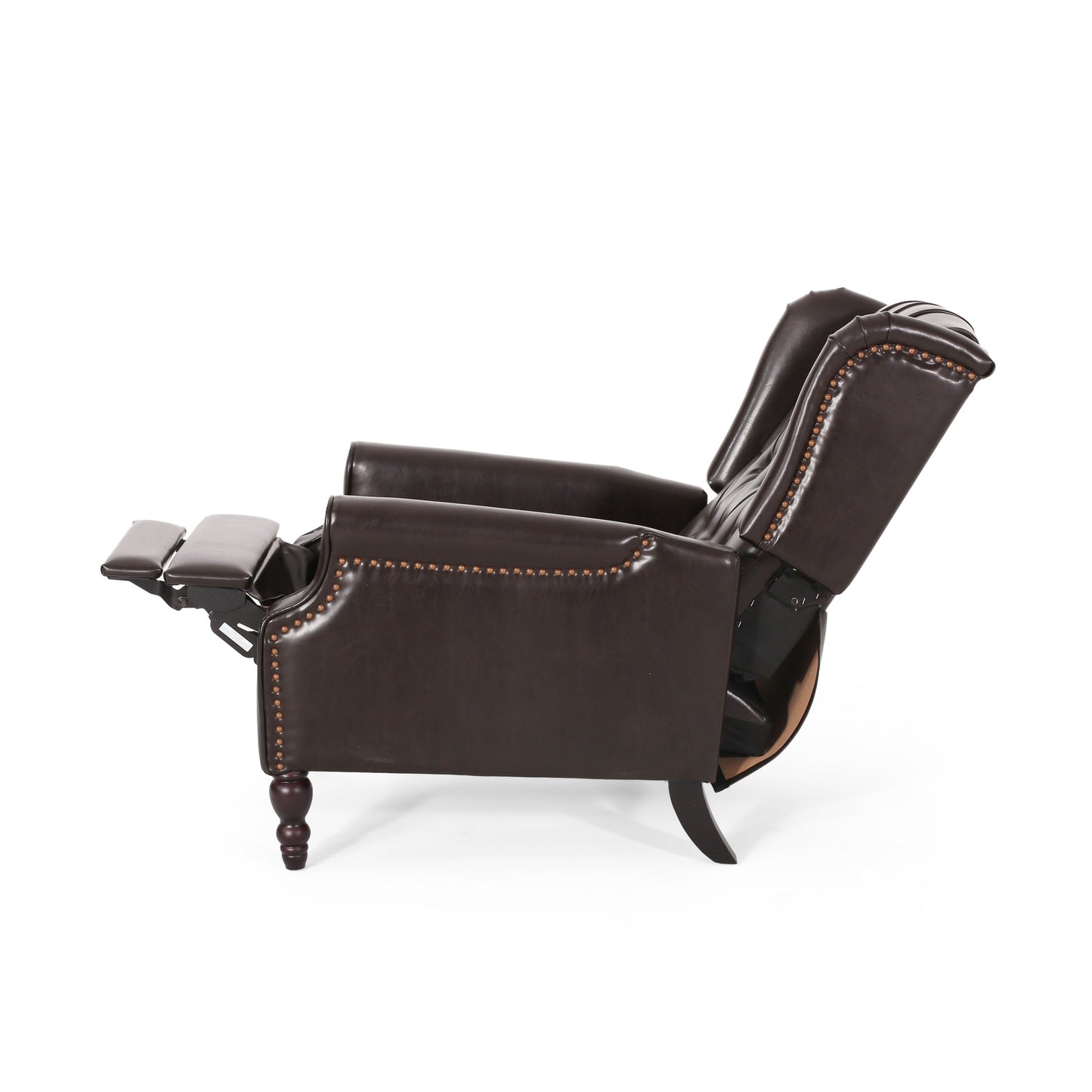 Walter Classic Tufted Bonded Leather Recliner Set (2-Piece) with Nailhead Trim by Christopher Knight Home