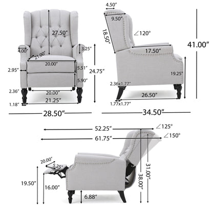 Walter Tufted Fabric Recliners (Set of 2) by Christopher Knight Home