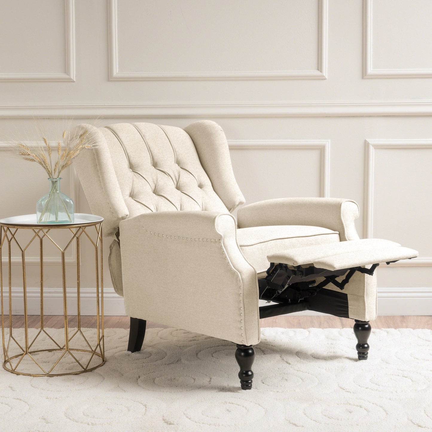 Walter Tufted Fabric Wingback Recliner Club Chair by Christopher Knight Home
