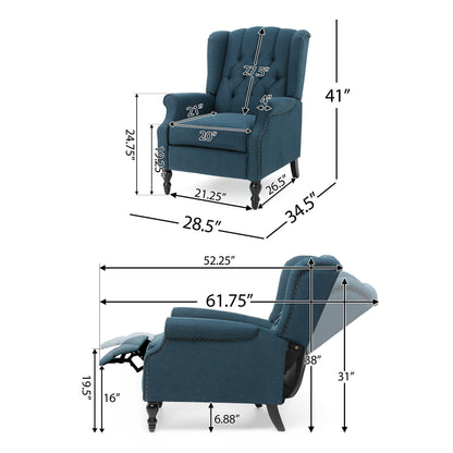 Walter Tufted Fabric Wingback Recliner Club Chair by Christopher Knight Home
