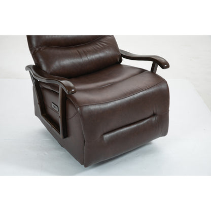 Water-Resistant Swivel Power Recliner Chair with USB Port, Solid Wood Armrests, and Gentle Rocking Function