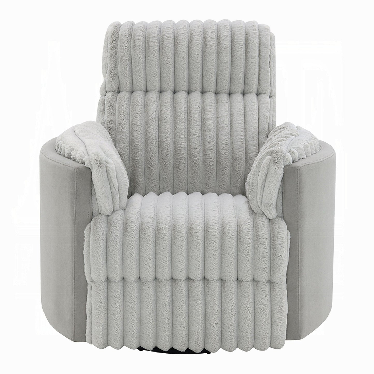 Watsy Manual Glider Recliner Swivel Chair, Modern Gray Corduroy