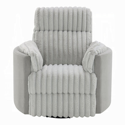 Watsy Manual Glider Recliner Swivel Chair, Modern Gray Corduroy