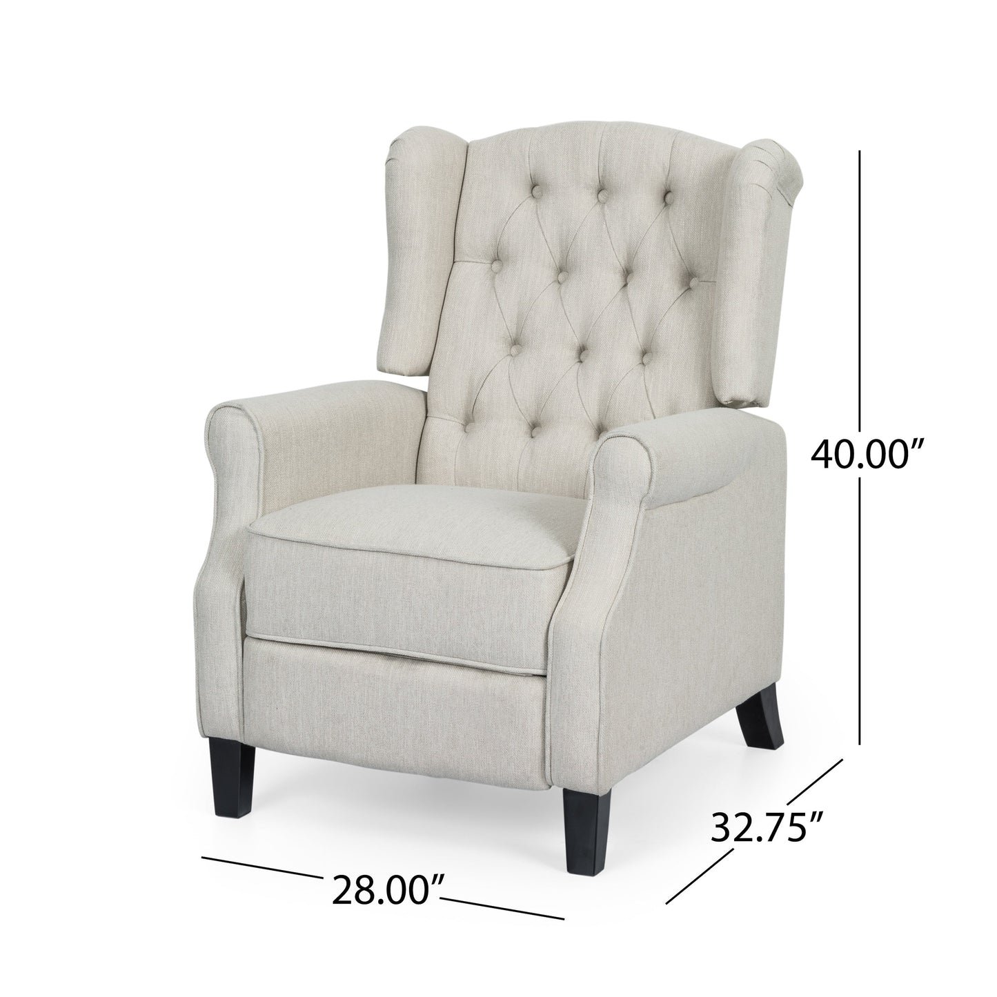 Wellscross Contemporary Tufted Fabric Push Back Recliner by Christopher Knight Home
