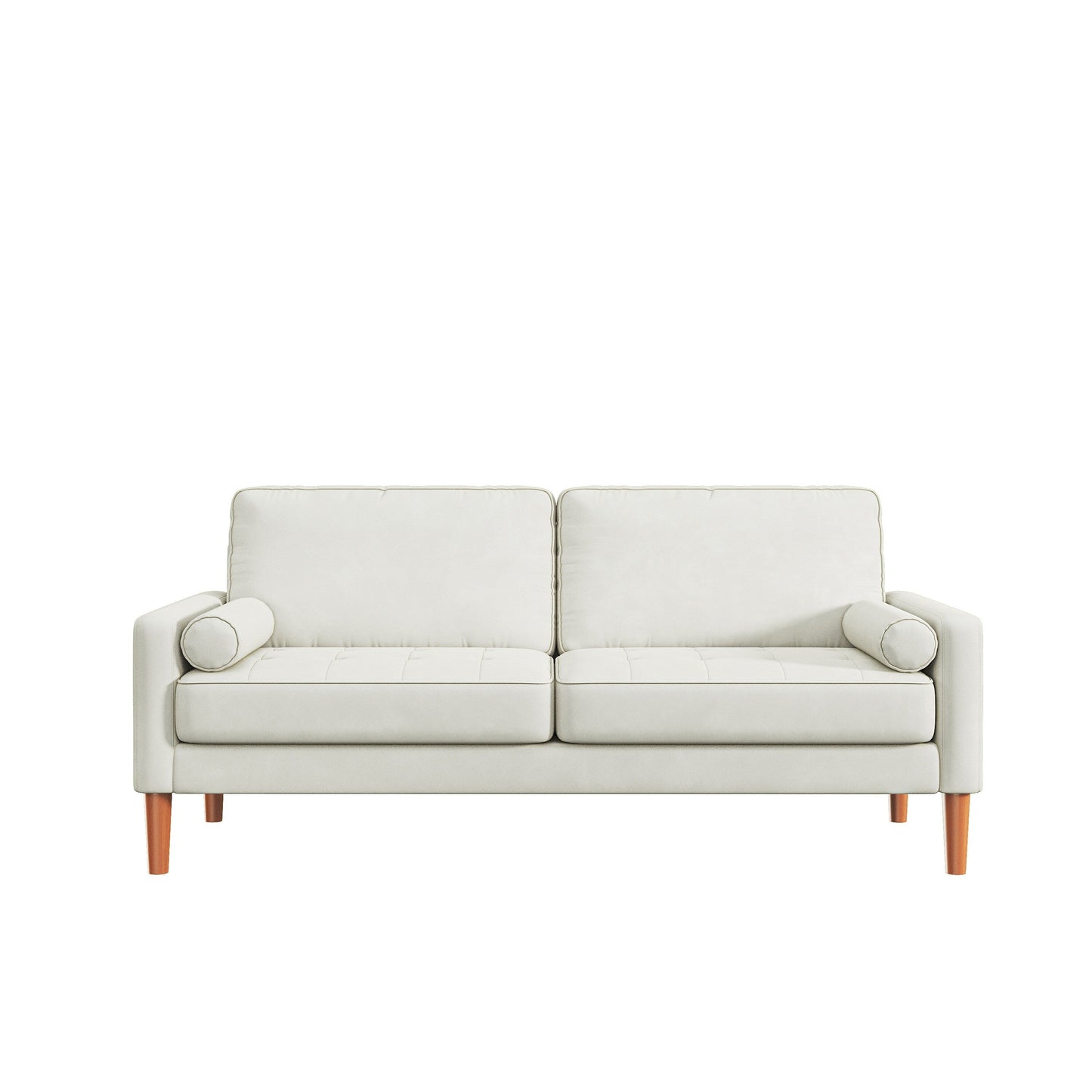 White 67.7'' Upholstered 3-Seater Sofa with Tool-Free Assembly