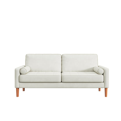 White 67.7'' Upholstered 3-Seater Sofa with Tool-Free Assembly
